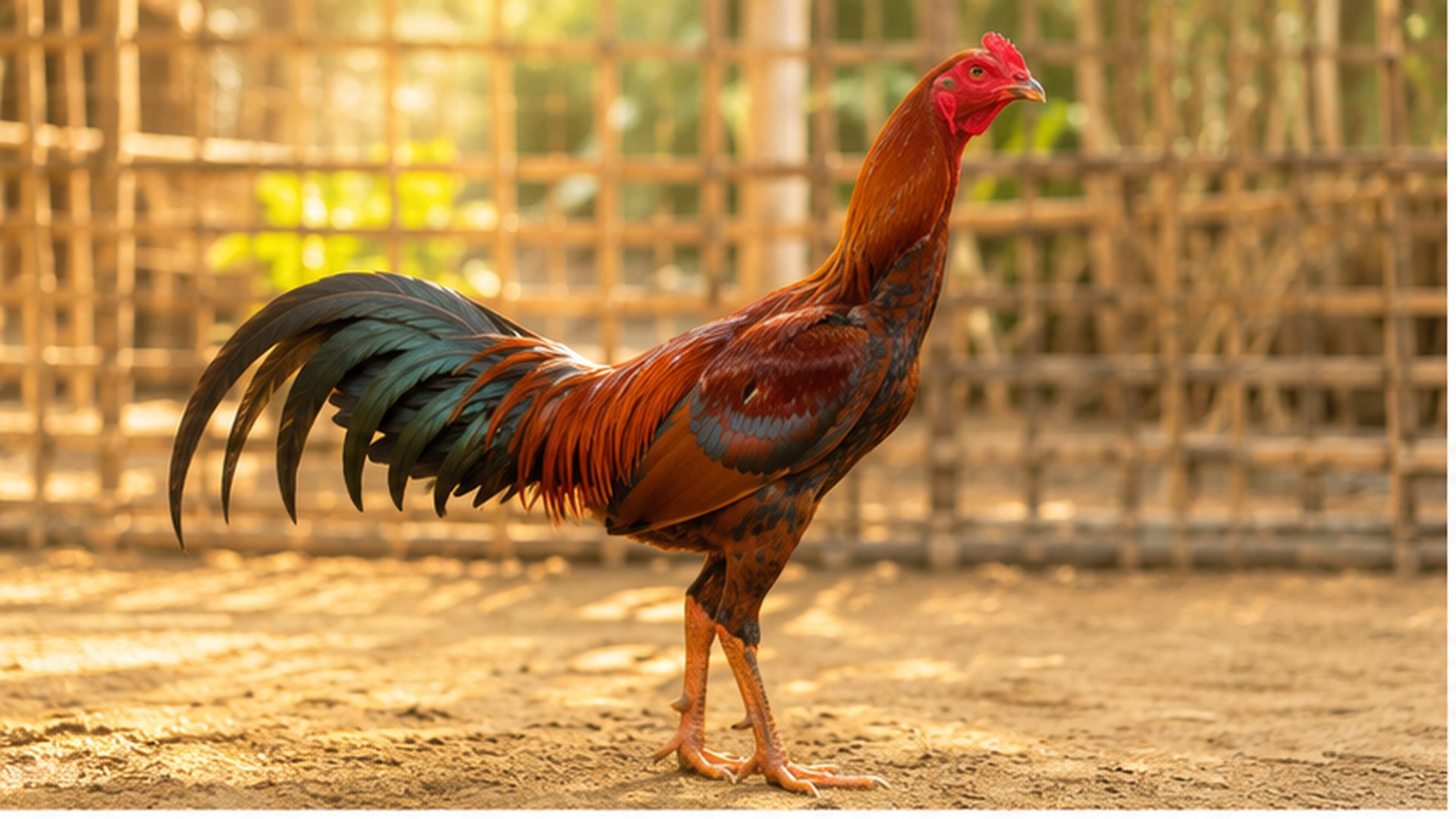 gà điều có sắc đỏ cam ở cổ vai và mã