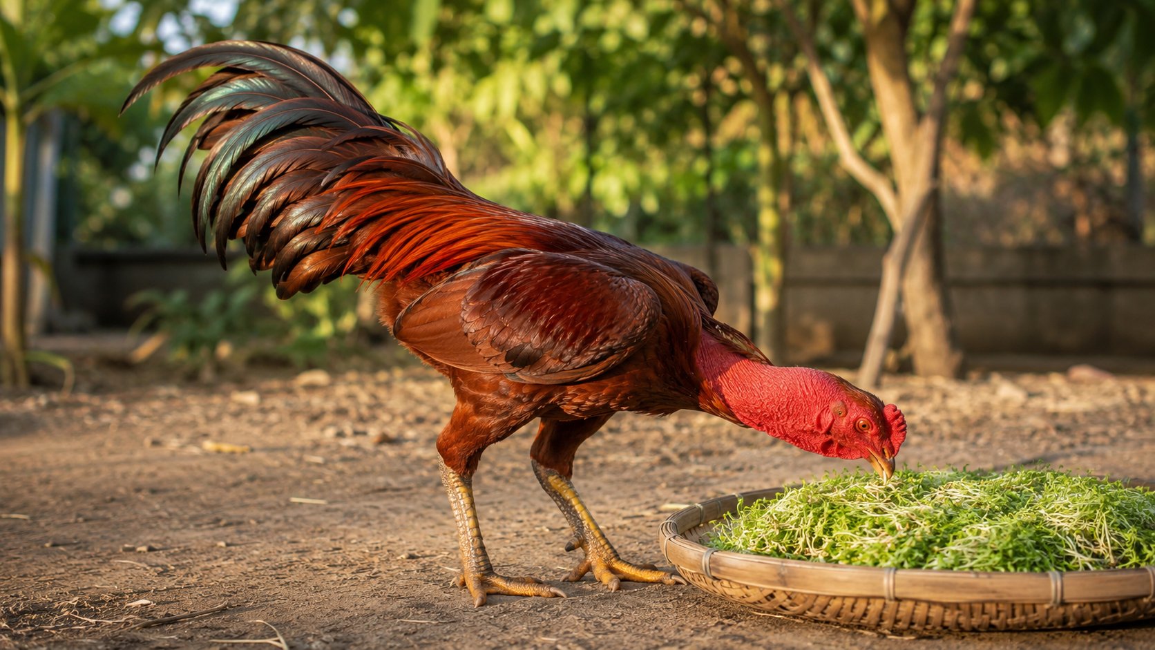 thóc mầm và ngũ cốc làm thức ăn tự nhiên cho gà nòi