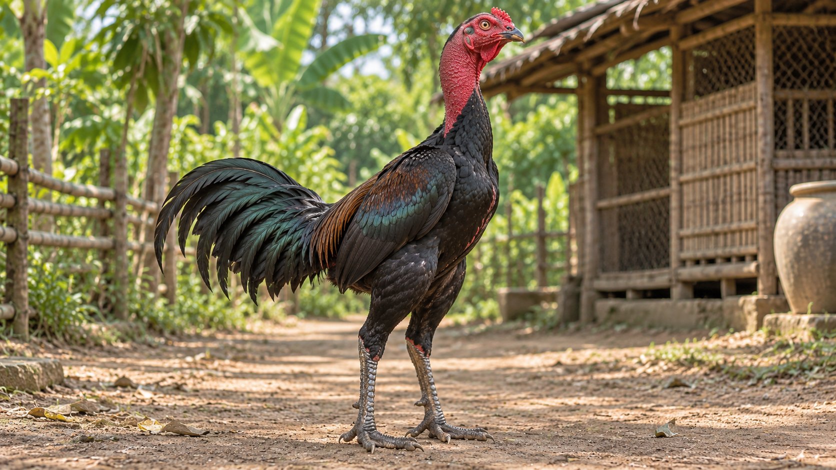 gà nòi khét bên chuồng tre — kiểm tra khe gỗ và mặt dưới cầu đậu quanh chỗ gà nghỉ để tìm con mạt gà