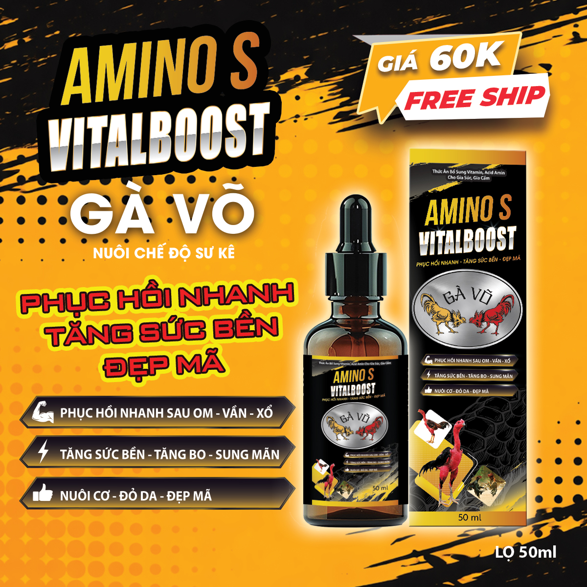 GÀ VÕ VITALBOOST – Vitamin & Phục hồi nhanh, Sau om - vần - xổ