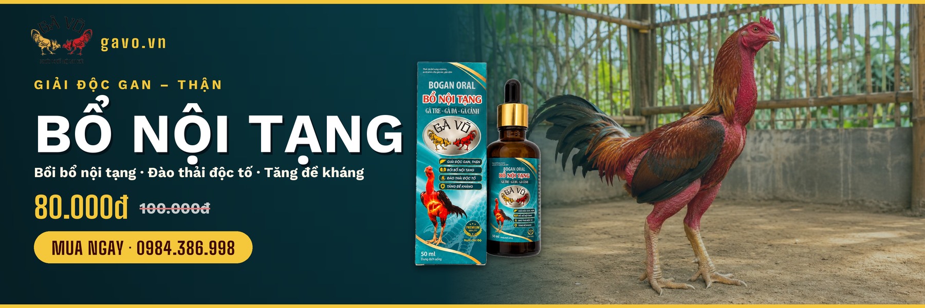 Banner Bổ Nội Tạng Gà Võ - Giải Độc Gan Thận