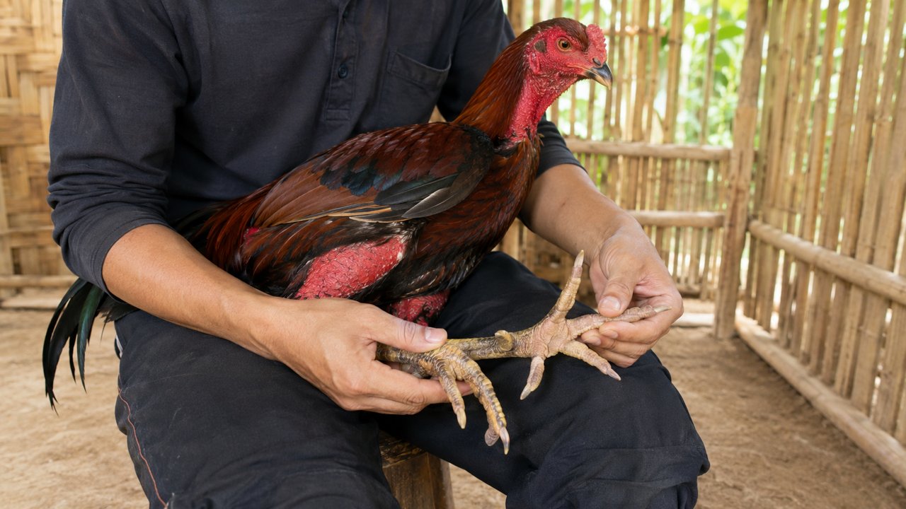 gà nòi khỏe đứng vững hai chân đủ ngón trên nền chuồng - Gà Võ