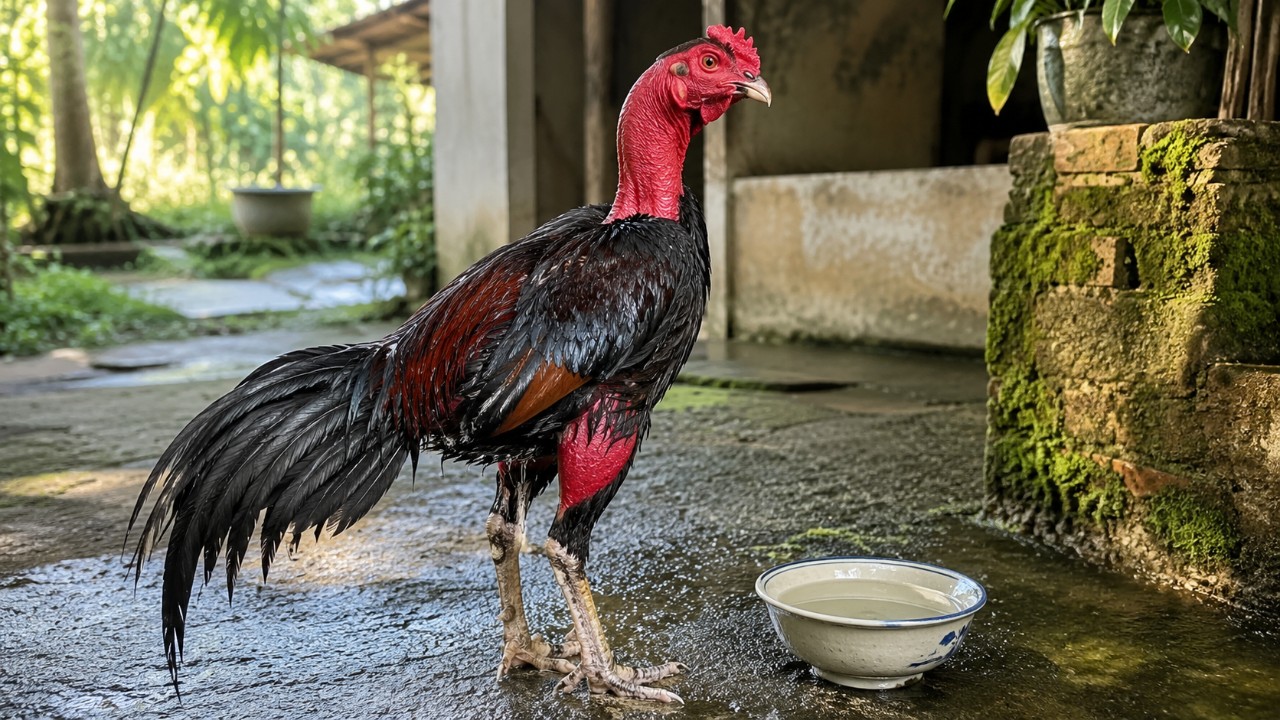 hồi sức cho gà sau vận động — cho gà uống nước dừa non bù khoáng