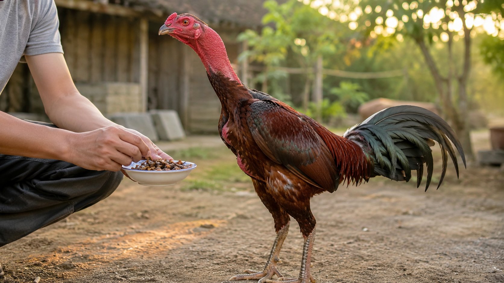 lượng thịt bò lươn ếch cho gà nòi theo tuổi