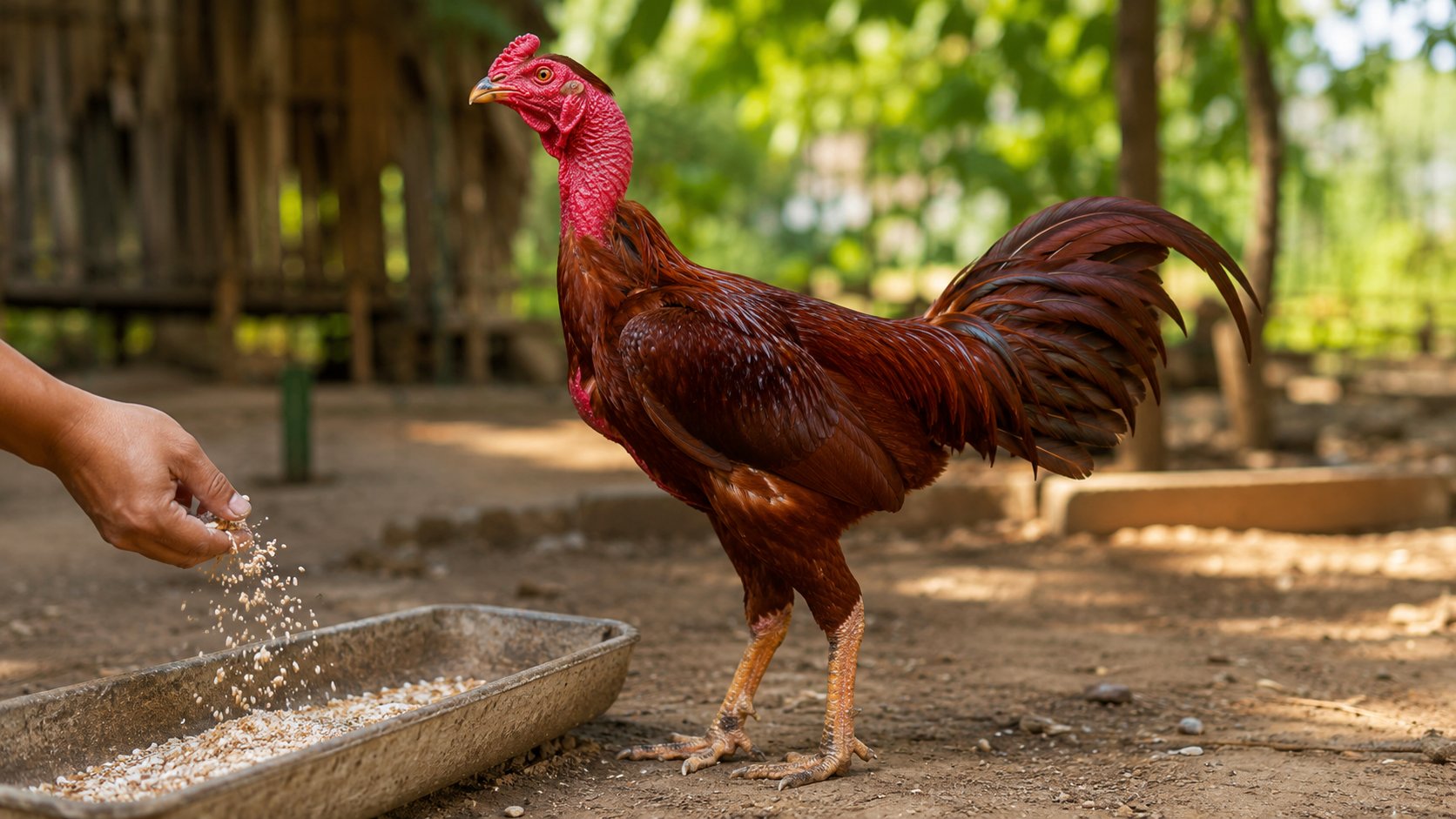Bổ sung vỏ trứng nghiền và khoáng vào máng ăn giúp gà nòi giống chắc khung xương