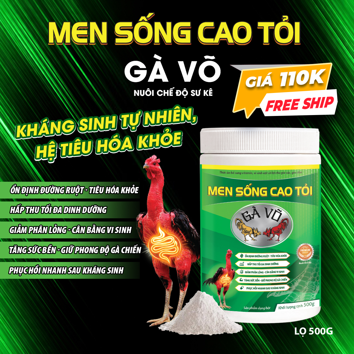 Men Sống Cao Tỏi Gà Võ – Kháng Sinh Tự Nhiên, Hệ Tiêu Hóa Khỏe