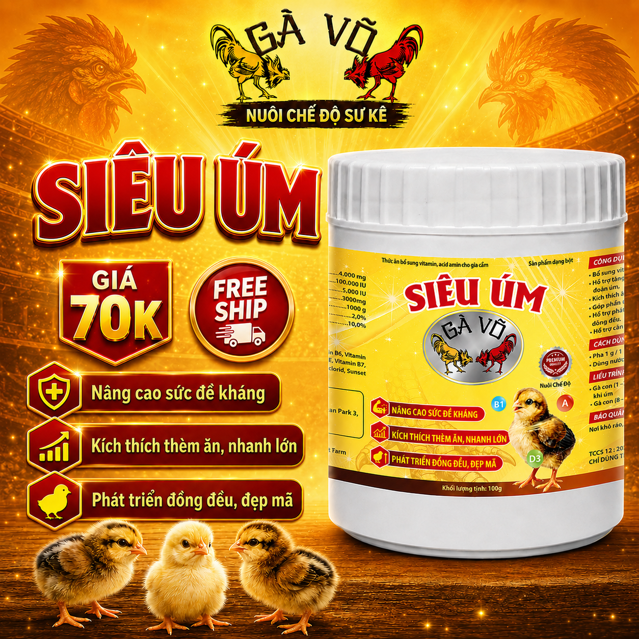 Siêu Úm Gà Võ - Nâng Cao Sức Đề Kháng, Kích Thích Thèm Ăn